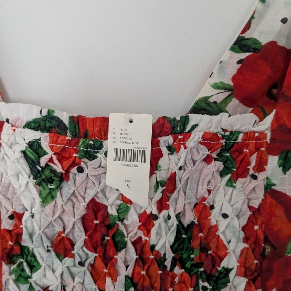 NWT Anthropologie Floral Square Neck Babydoll Dress Puff Sleeve - Picture 6 of 10